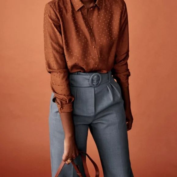 NWT Sezane Arthur Wool Trousers in Vintage Blue Sz 38 M - Picture 2 of 8